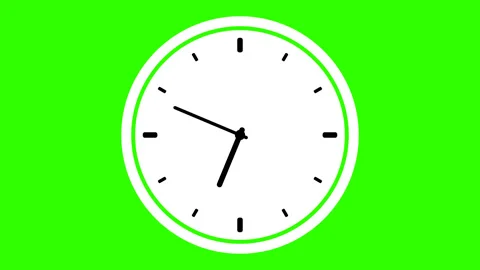 Green screen animation digital clock and analog circle clock 07.00 Stock Footage 227635004