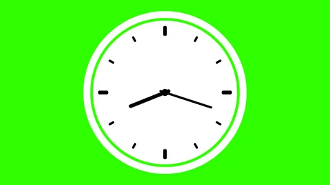 Green screen animation digital clock and analog circle clock 8:30 Stock Footage 227635208