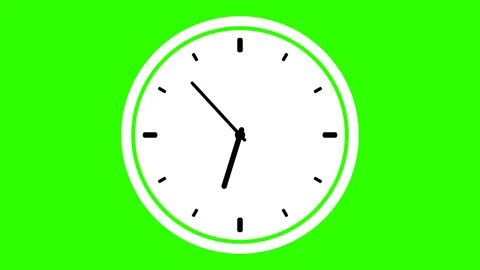 Green screen animation digital clock and analog circle clock 9:30 Stock Footage 227635367