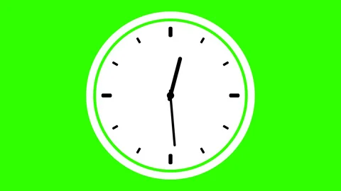 Green screen animation digital clock and analog circle clock 12:30 Stock Footage 227635925