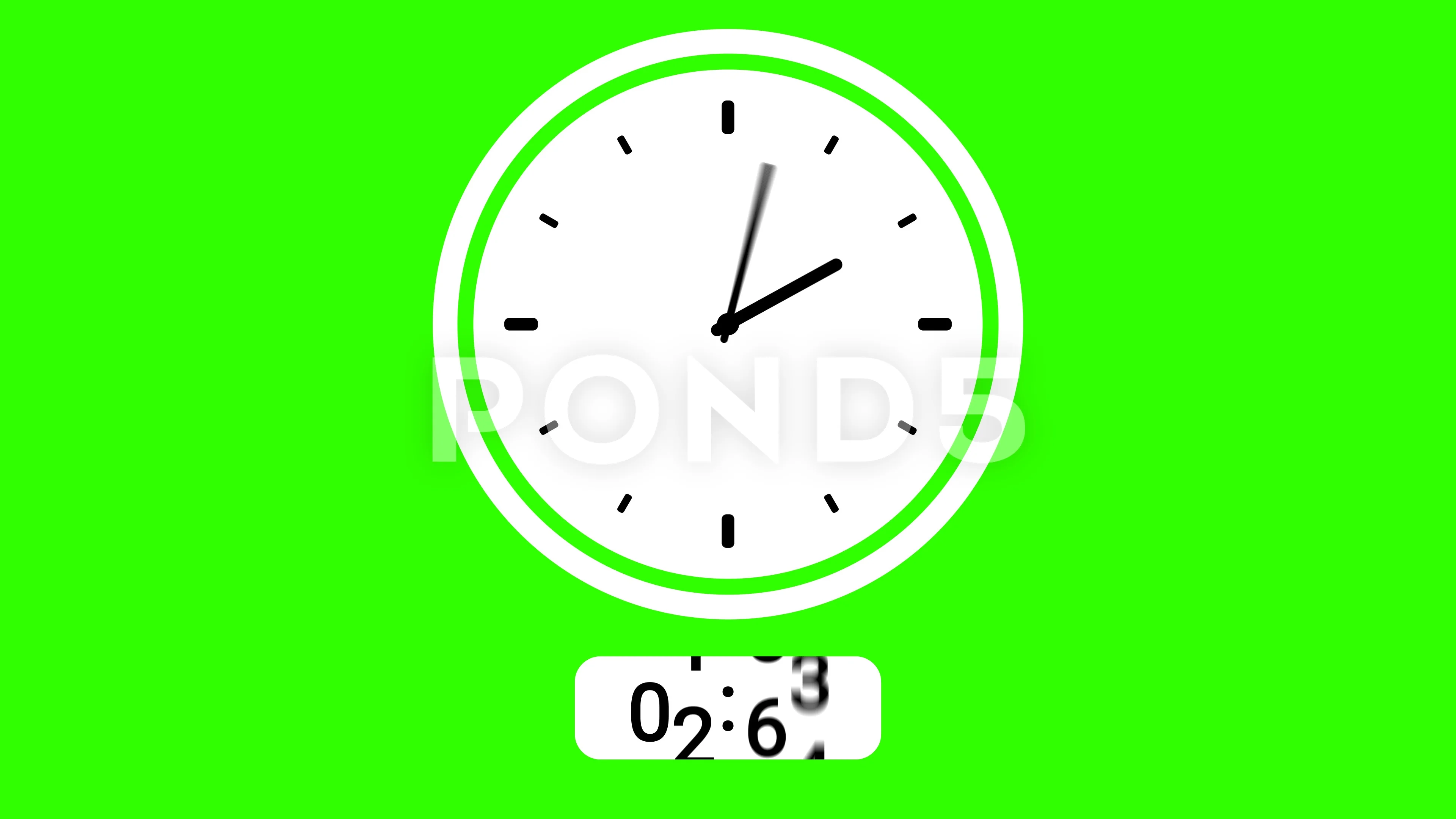 green screen animation digital clock and... | Stock Video | Pond5