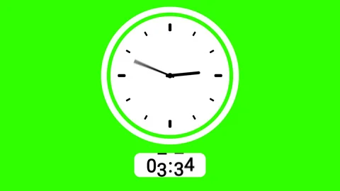Green screen animation digital clock and analog circle clock 4 Stock Footage 227637357