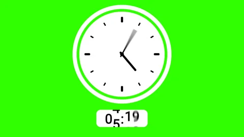 Green screen animation digital clock and analog circle clock 8 Stock Footage 227638331