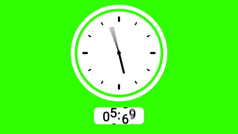 green screen animation digital clock and... | Stock Video | Pond5