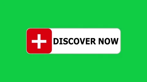 Green screen animation of Discover Now push button with pointer, simple animatio Stock Footage 303716265
