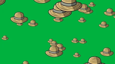 Green screen animation of falling hats Stock Footage 328204515