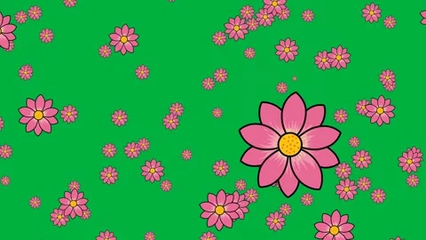 Green screen animation of falling lotus flowers Stock Footage 327687867