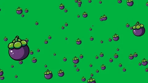 Green screen animation of falling mangosten Stock Footage 327687912
