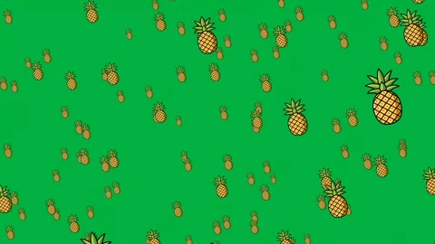 Green screen animation of falling pineapple Video stock 327688206