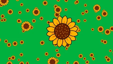 Green screen animation of falling sunflower Stock Footage 327688216