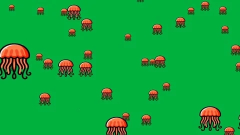 Green screen animation of floating jellyfish Stock Footage 328331617