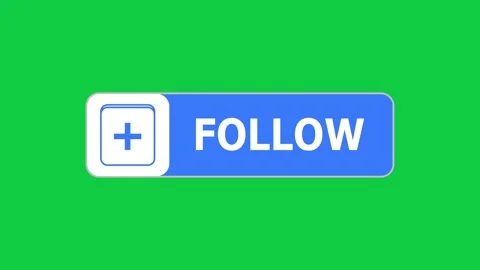 Green screen animation of Follow button with pointer, simple animation of cursor Stock Footage 303745614