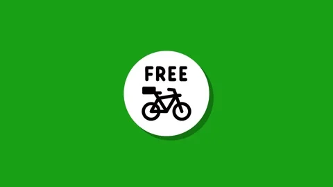 Green screen animation of free delivery bicycle icon appearing and disappea.. Stock Footage 327762440