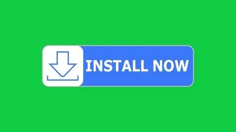 Green screen animation of install Now push button with pointer, simple animation Stock Footage 303673260