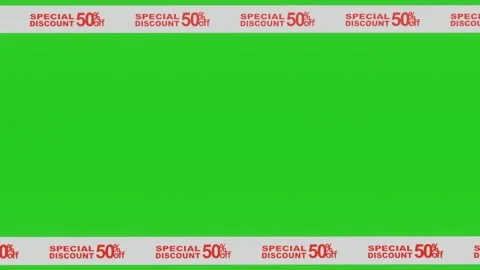 Green screen animation intro text advertisement special promo fifty percent Stock Footage 263860068