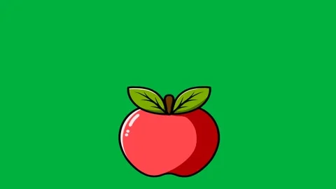 Green screen animation of a jumping apple Stock Footage 328204459