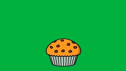 Green screen animation of a jumping muffin Stock Footage 328331600