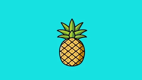 Green screen animation of a jumping pineapple Stock Footage 328204462