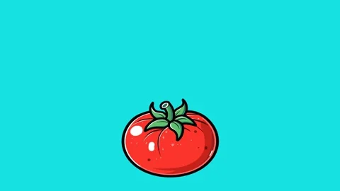 Green screen animation of a jumping tomato Stock Footage 328204460