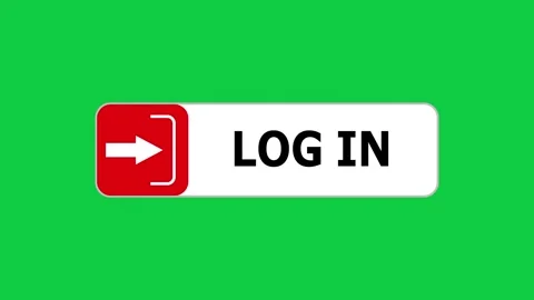 Green screen animation of Log in button with pointer, simple animation of cursor Video stock 303750640