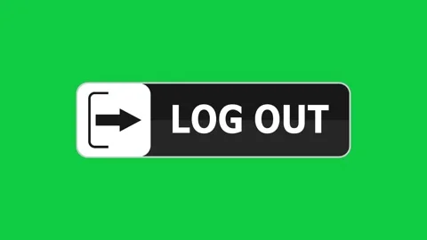 Green screen animation of Log out button with pointer, simple animation of curso Video stock 303751180
