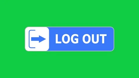 Green screen animation of Log out button with pointer, simple animation of curso Stock Footage 303751182