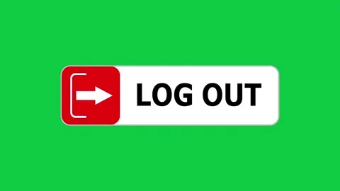 Green screen animation of Log out button with pointer, simple animation of curso Stock Footage 303751184