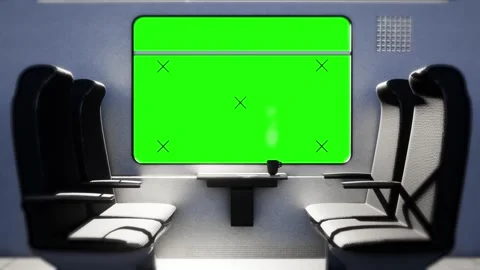 Green screen animation of old train cabin interior. Camera inside wagon look Stock Footage 280492952