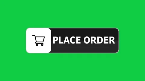 Green screen animation Place Order button with pointer, simple animation of curs Stock Footage 303683693