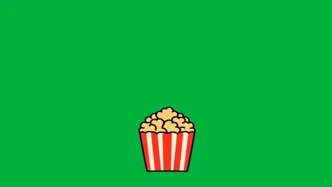 Green screen animation of popcorn jumping Stock Footage 328204499