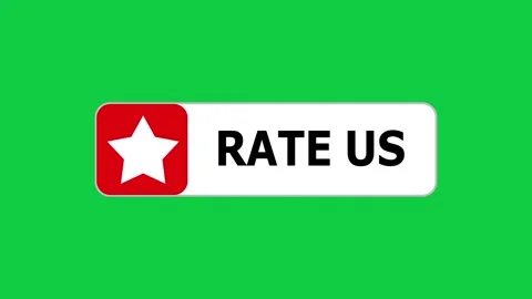 Green screen animation of Rate us button with pointer, simple animation of curso Stock Footage 303754344