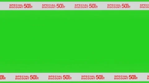 Green screen animation red text intro advertising special promo fifty percen Stock Footage 274622238