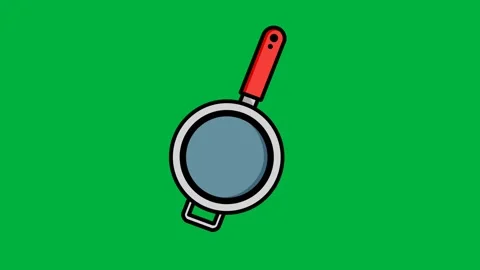 Green screen animation of a rotating frying pan Stock Footage 328204458