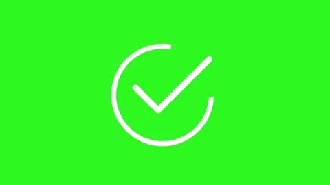 Green screen animation showing white line forming circular check mark symbo.. Stock Footage 341228880