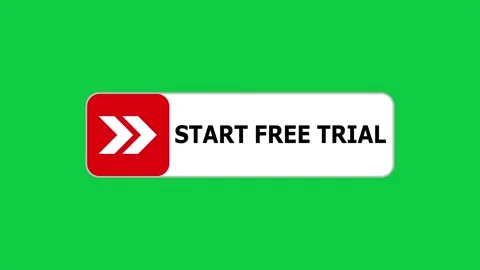 Green screen animation Start Free Trial button with pointer, simple animation of Stock Footage 303689413