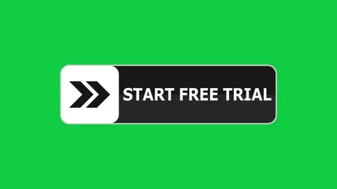 Green screen animation Start Free Trial button with pointer, simple animation of Stock Footage 303689414