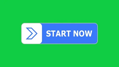 Green screen animation of start now button with pointer, simple animation of cur Stock Footage 303755921
