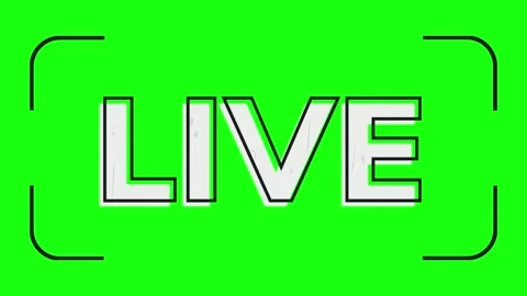Green screen of animation text "live" on the recording Stock Footage 290770511