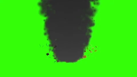 Green screen animation of tornado and flying debris Stock Footage 313834677