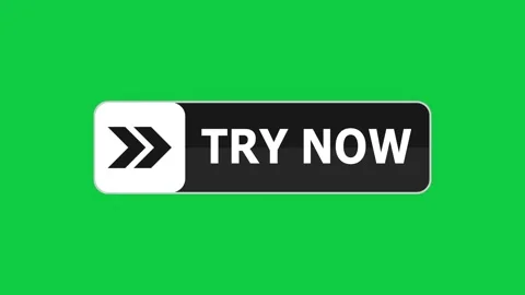 Green screen animation Try Now button with pointer, simple animation of cursor i Stock Footage 303690208