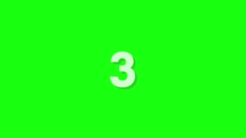 Green screen animation of white numbers counting down from three to zero Stock Footage 288269699