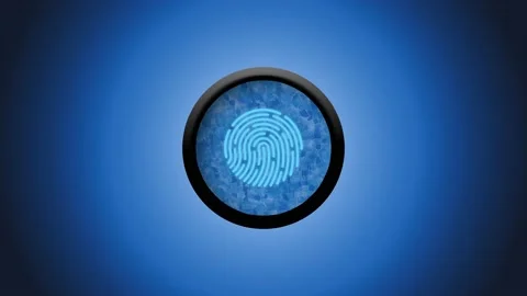 Green screen appears by finger print sensor glowing futuristic background Stock Footage 135699104