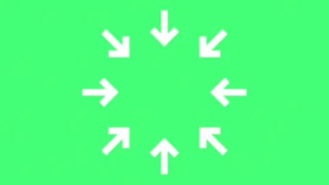 Green screen arrow circle highlighting animated white symbol made with arrows Video stock 310305839