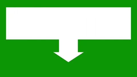 Green screen arrow icon pointing up square in middle animated chromakey Stock Footage 314068115