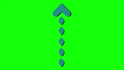A green screen with an arrow in the middle and key on it animated chromakey Stock-Footage 345498053