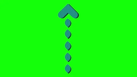 A green screen with an arrow in the middle and on it black animated chromakey Stock Footage 345498057