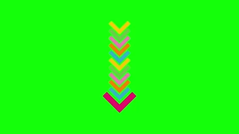 A green screen with an arrow in the middle and colorful on background animated Stock Footage 346199789