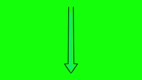 A green screen with an arrow pointing up and on black background animated Stock Footage 346199681