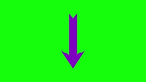 A green screen with an arrow pointing up and animated chromakey background Video stock 346199758