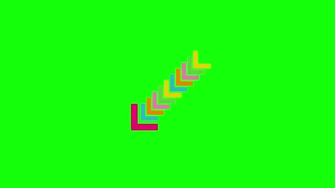 A green screen with an arrow pointing up and down to the right red yellow on Stock Footage 346199794
